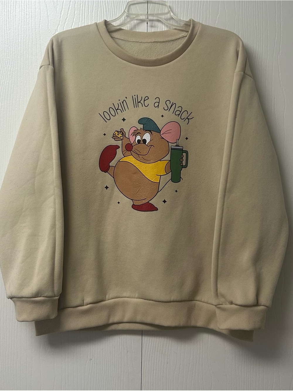 Beige Graphic Sweatshirt - "Lookin' Like a Snack"